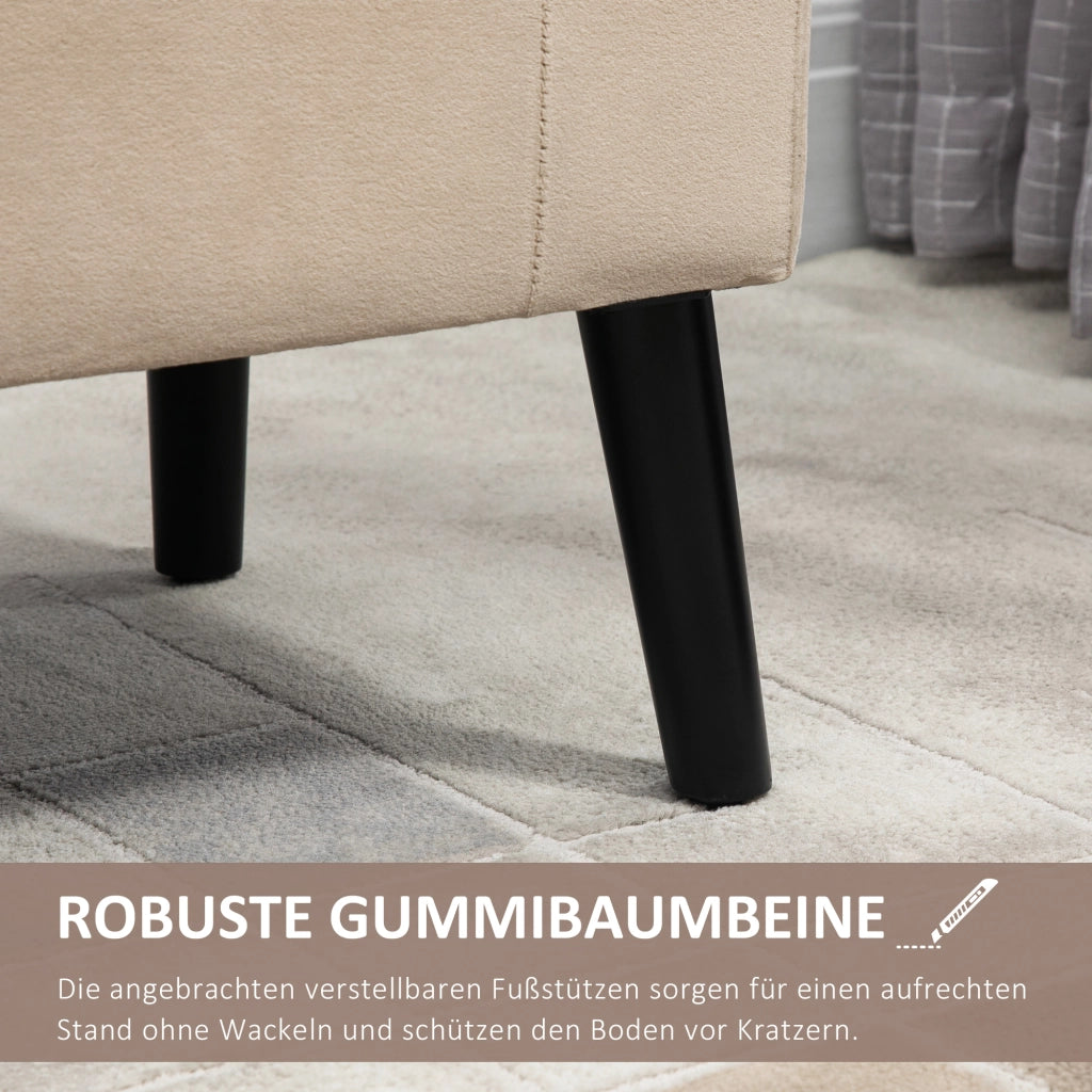 Divano con cassetti e braccioli ¨C Minimal ¨C Beige 111.5x41x65 cm
