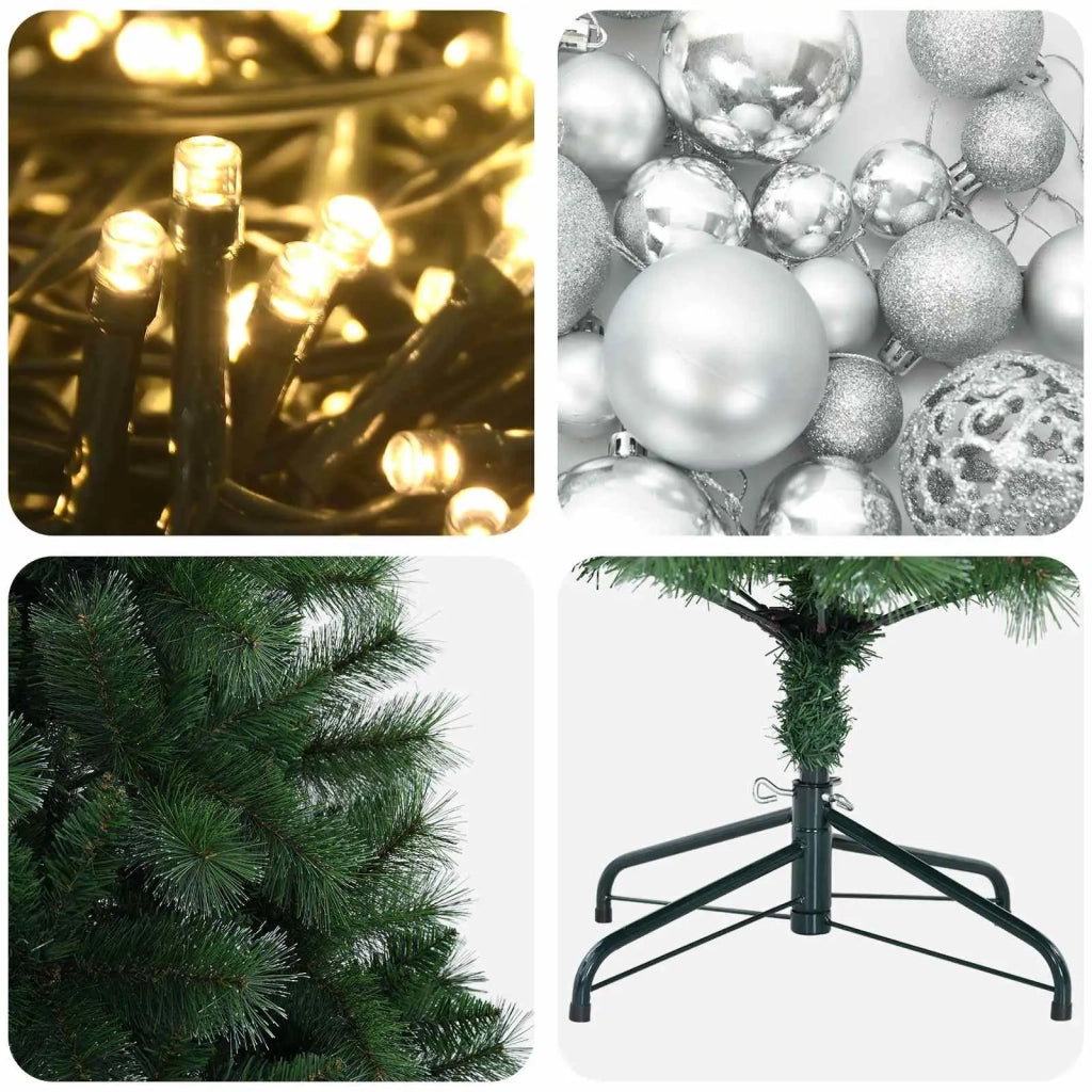 Albero di Natale artificiale con palline 120 cm 150 LED 3461310