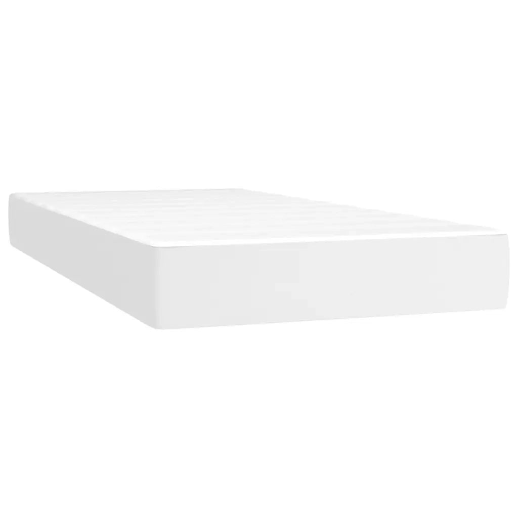 Giroletto a Molle con Materasso-Struttura Letto Bianco 90x190 cm in Similpelle 499990