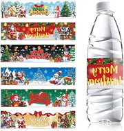 Etichette per bottiglia di vino da Natale - Personalizzate - Decorazione natalizia - Etichetta per bottiglia di vino - Natale Xmas Capodanno - Feste - Dimensione A