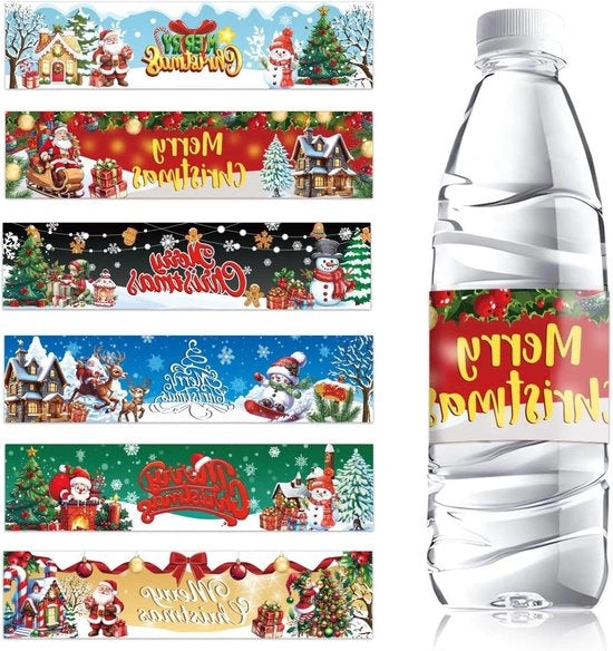 Etichette per bottiglia di vino da Natale - Personalizzate - Decorazione natalizia - Etichetta per bottiglia di vino - Natale Xmas Capodanno - Feste - Dimensione A