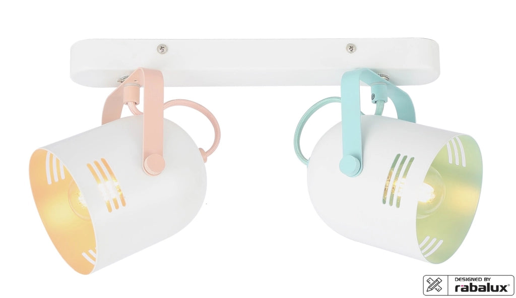 Rabalux Minuet faretto bimbi bianco multicolor 2xE14