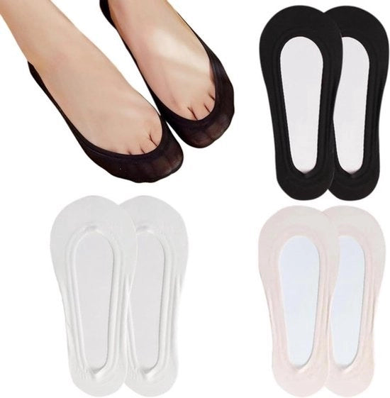 Sokkini Antislip per Donna e Uomo - Pantofole da Ballo - Adesivi Invisibili - Mezzasokke - Adatti a - Taglia 36-39 - 3 Paia di Mezzasokke con Silicone Antiscivolo