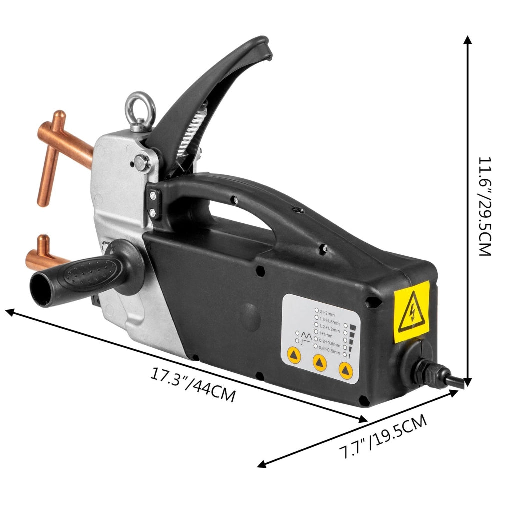 Saldatrice a Punti Elettrica 400V Saldatore Portatile con Bracci 120 mm per Spessore 2,0+2,0 mm Robusto per Officina e Fai da Te