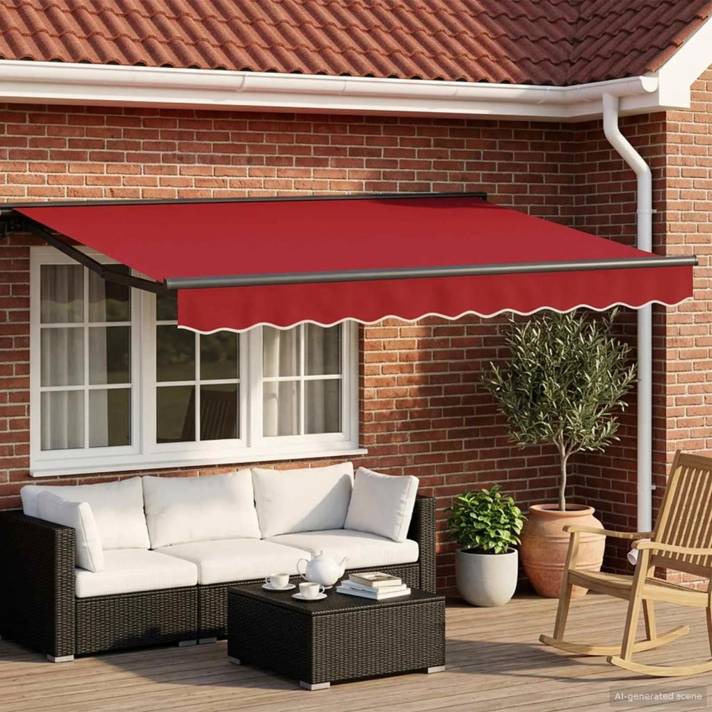 Cornice per Tenda Manuale con LED Rosso e Antracite 3 x 2,5 m 3420816