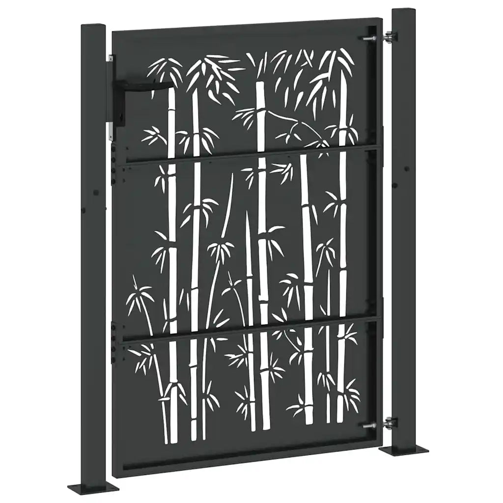 Cancello da giardino con blocco Nero 110 x 130 cm