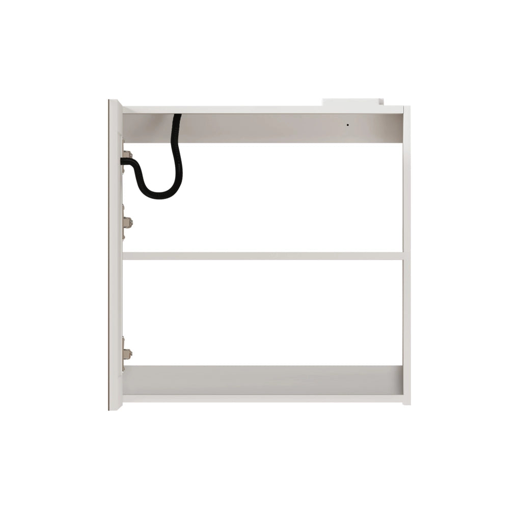 Armadio Specchio LED da 60 cm con Illuminazione Integrata e Ripiani, per Bagno, Soggiorno e Camera