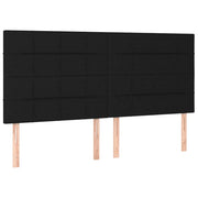 Testiera | Testata Nera 200x5x118/128 cm Tessuto