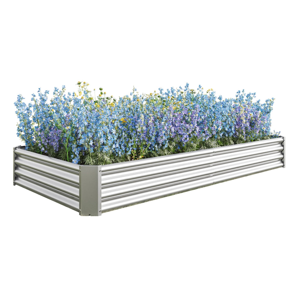 Hochbeet aus verzinktem Stahl 232x113,5x30 cm ohne Boden, ideal für Gemüse, Kräuter und Blumen