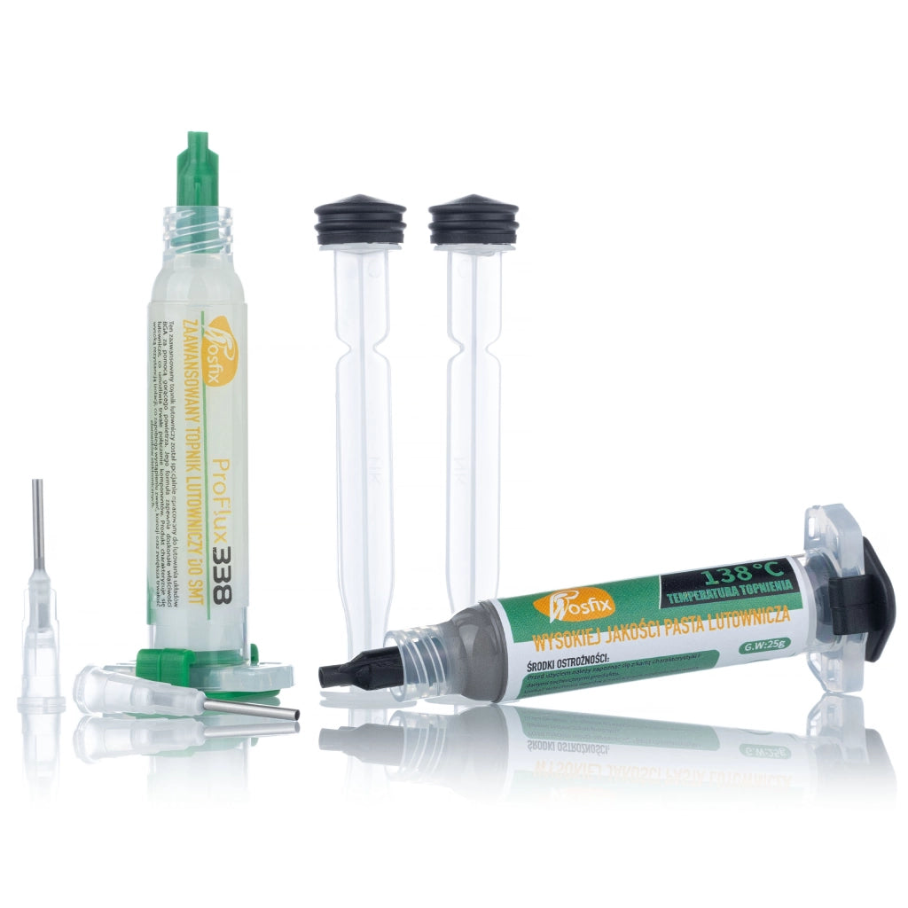 Set di Saldatura ProFlux338 – Cera Liquida 138°C | Protezione OSP, Precisione BGA | Accessori Inclusi: 2 Pistoni, 2 Aghi