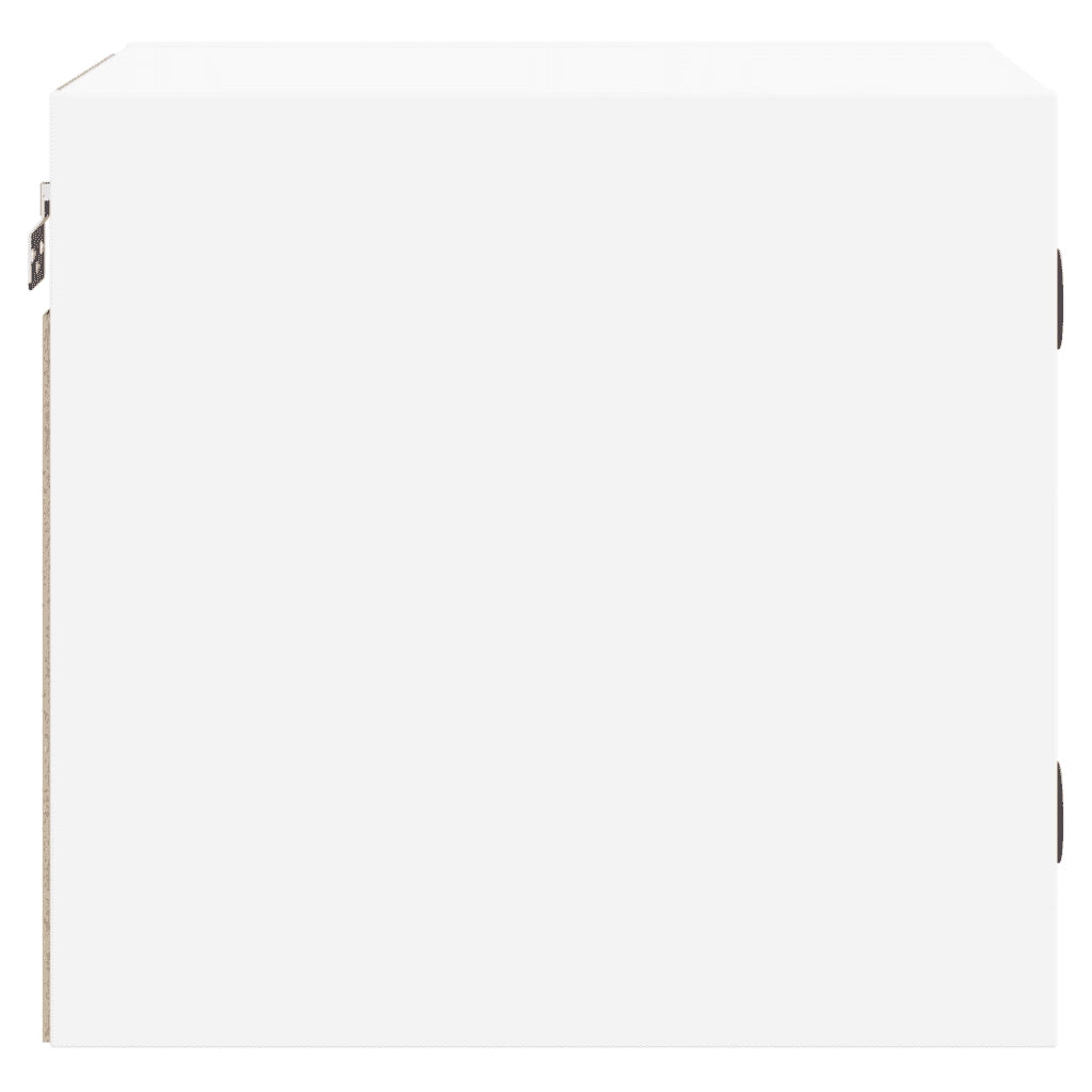 Set di 2 Comodini | Armadio da Notte | Mobiletto da notte con Ante in Vetro Bianco 35x37x35 cm