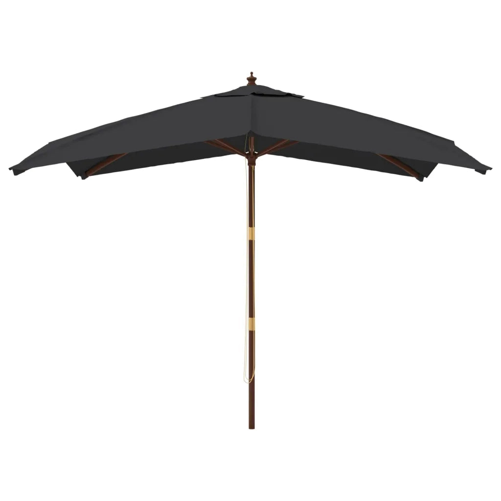 Ombrello | Parasolne da Giardino con Palo in Legno Nero 300x300x273 cm
