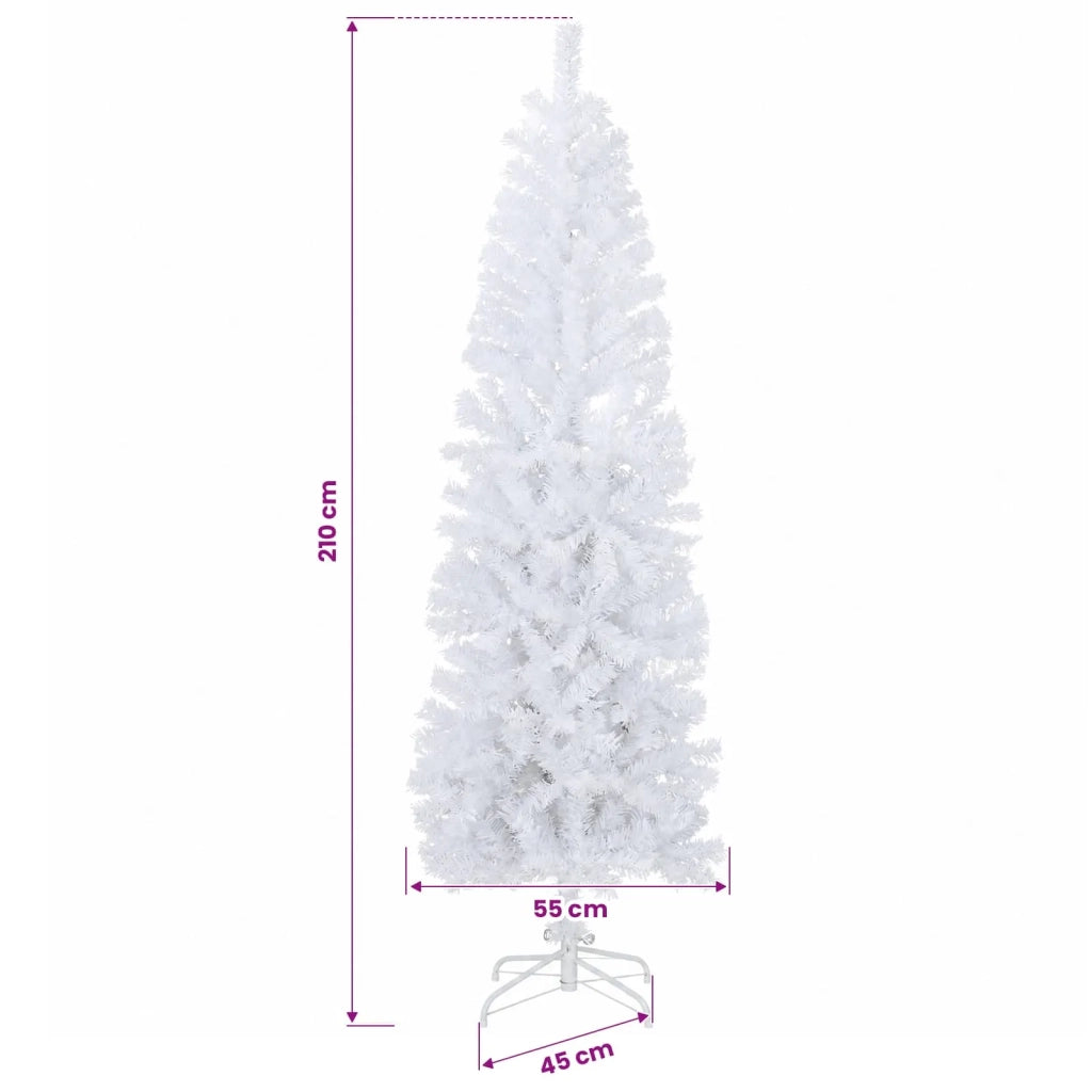 Albero di Natale Artificiale Sottile 210 cm 300 LED 3461038
