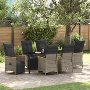 Set da Pranzo per Giardino con cuscino 7 pcs Grigio polyrattan 3379630
