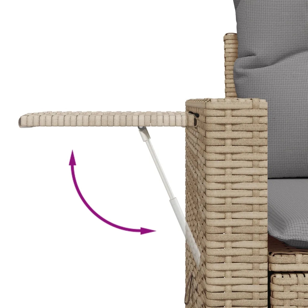 Set Divano da Giardino 5 pz con Cuscini-Sofa da Giardino-Divanetto da esterno Beige in Polyrattan 237147