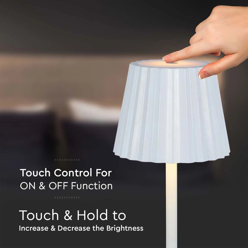 Lampada LED da Tavolo 1.5W 115x370mm Ricaricabile USB Touch CCT Colore Variabile Bianca – V-TAC – VT-1028-W