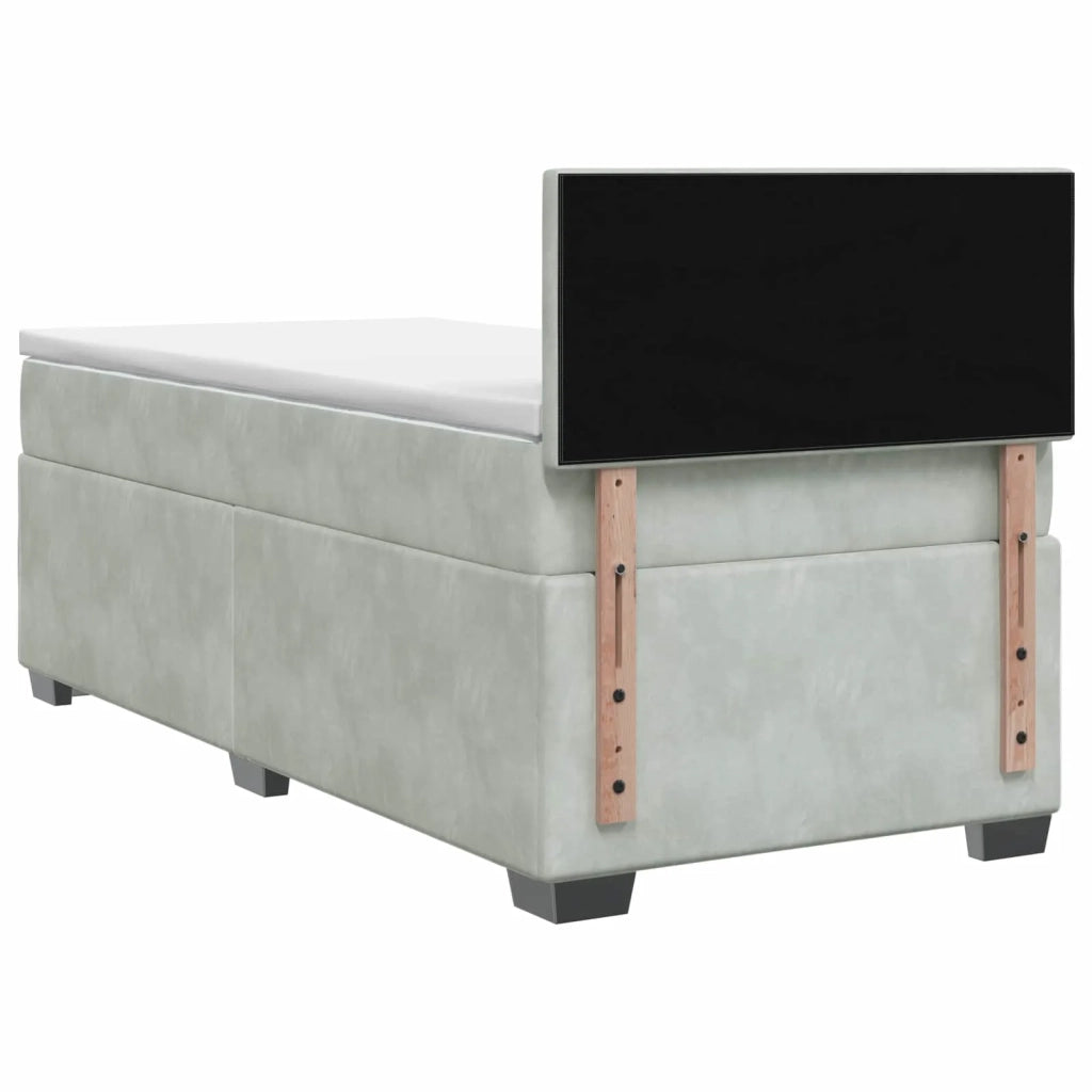 Letto con Box Spring, Materasso e LED Grigio Chiaro Singolo 3452262