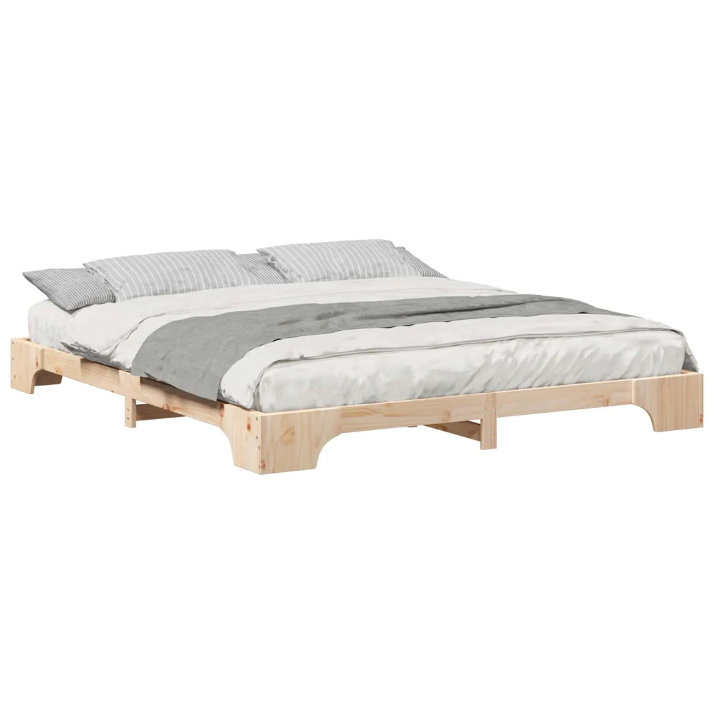 Struttura del letto Marrone 200 x 210 cm Pino massello 872908