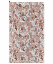 Tappeto floreale moderno con fiori stilizzati DUBAI BEIGE ROSA CIPRIA in ciniglia multiuso lavabile antiscivolo cm.85x150
