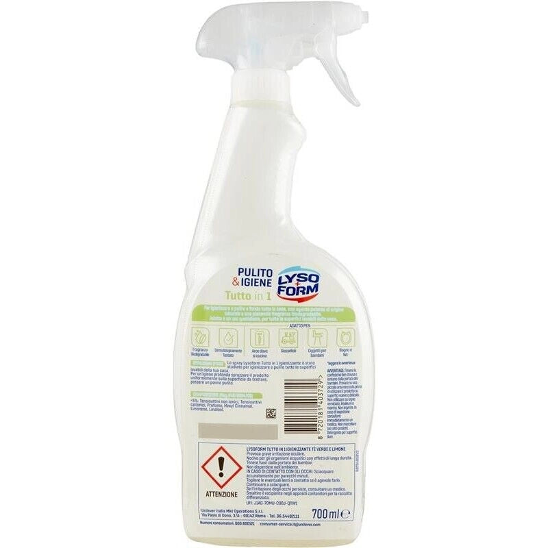 LYSOFORM SPRAY TUTTO IN 1 PULITO E IGIENE TE VERDE LIMONE 700 ML