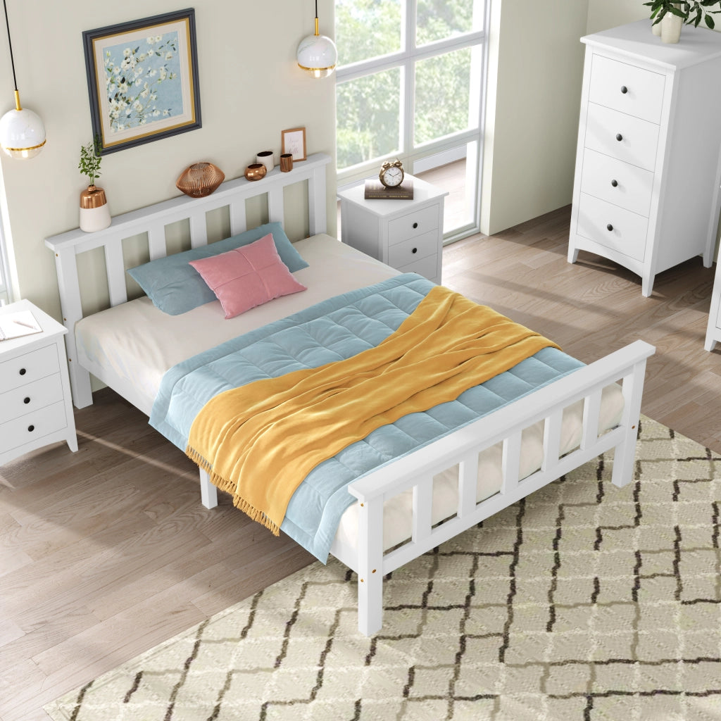 Letto singolo in legno composto da struttura con rete a doghe, letto in legno con testiera - 90 x 200 cm, pino massello, letto per bambini, letto per