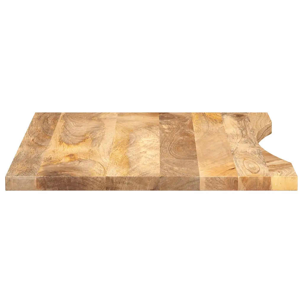 Piano Scrivania con Curva 90x50x2,5 cm Massello Grezzo di Mango 370193