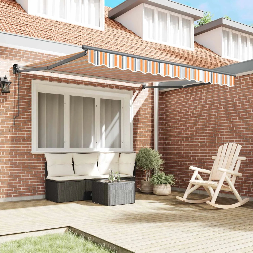 Tenda retrattile-Tenda parasole per balcone Multicolore 350 x 250 cm 884175