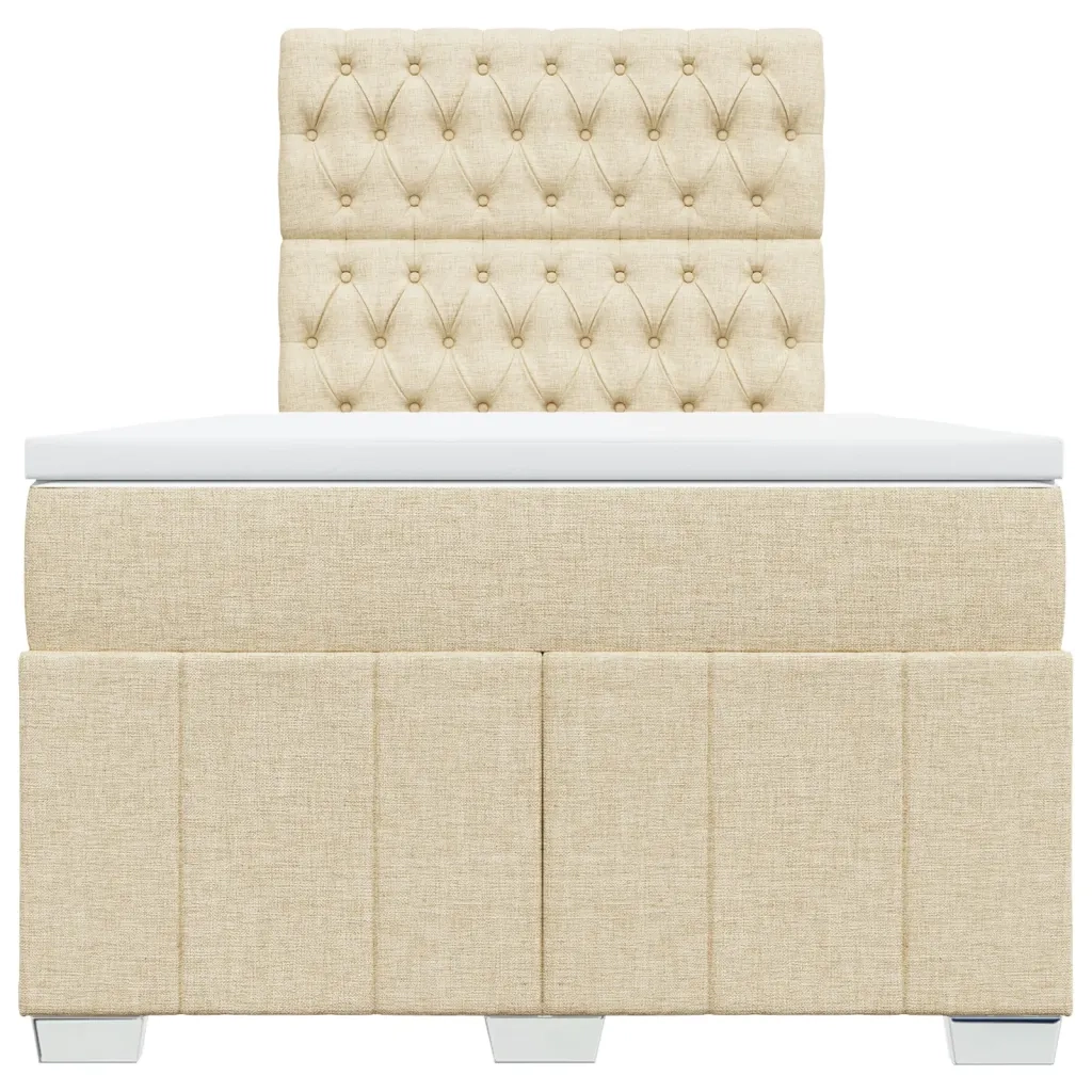 Giroletto a Molle con Materasso Crema 120x200 cm in Tessuto 3293947