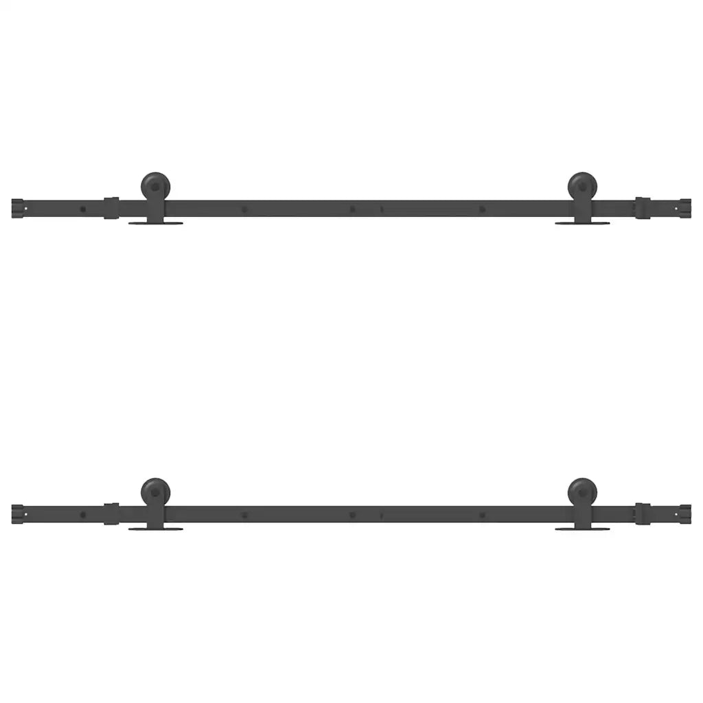 Kit di Binari per Porte Scorrevoli 152,5 cm Acciaio Nero