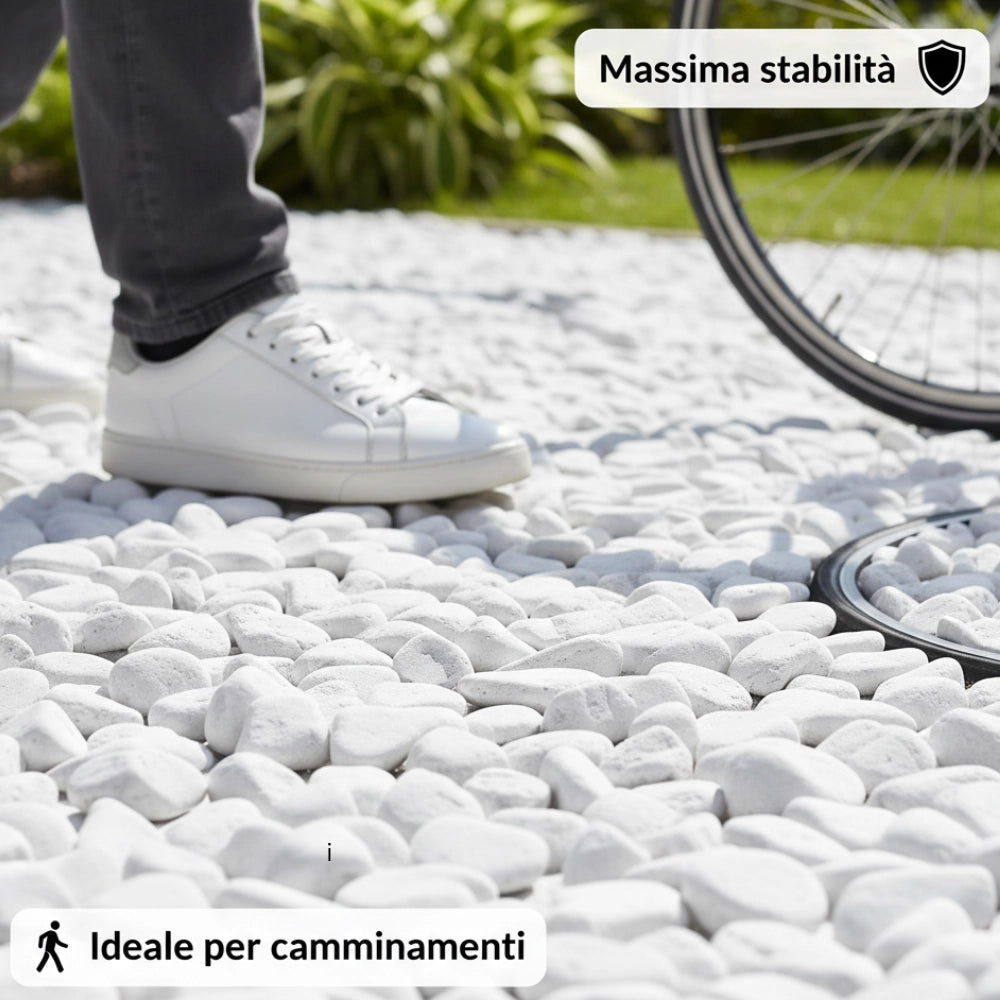 Kit stabilizzazione ciottoli sacco da 5 kg con legante confezione 0,5 l *** misura 15/25, confezione 1