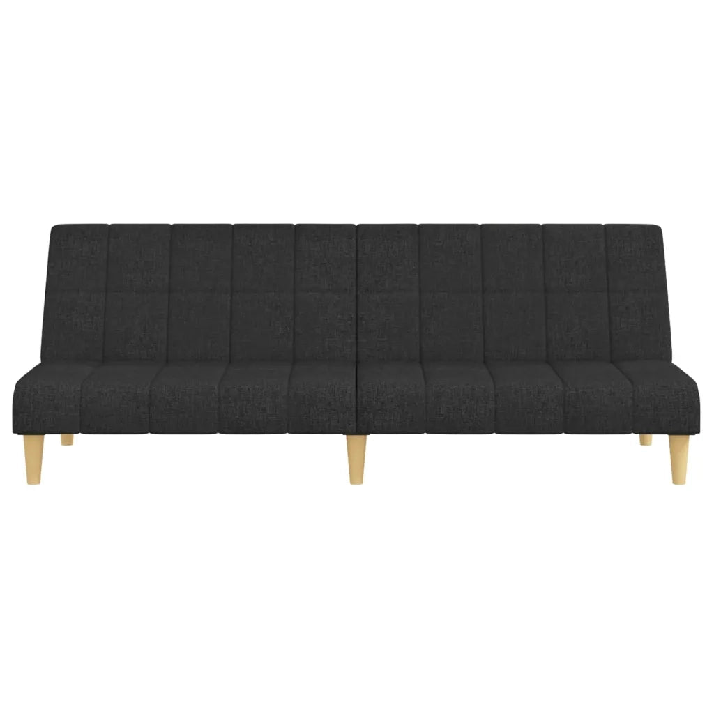 Divano Letto a 2 Posti Nero in Tessuto 375828