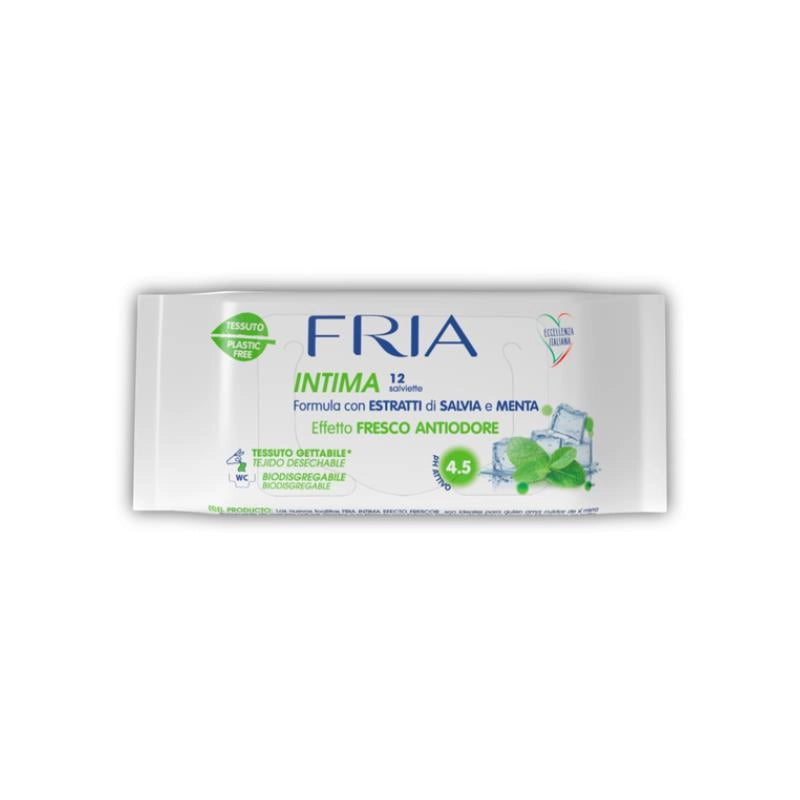 FRIA SALVIETTE UMIDIFICATE PER IGIENE INTIMA  ALLA CALENDULA O SALVIA 12 PEZZI