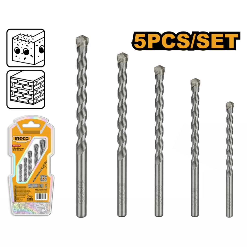 Set 5 punte acciaio trapano muratura foratura precisa professionale