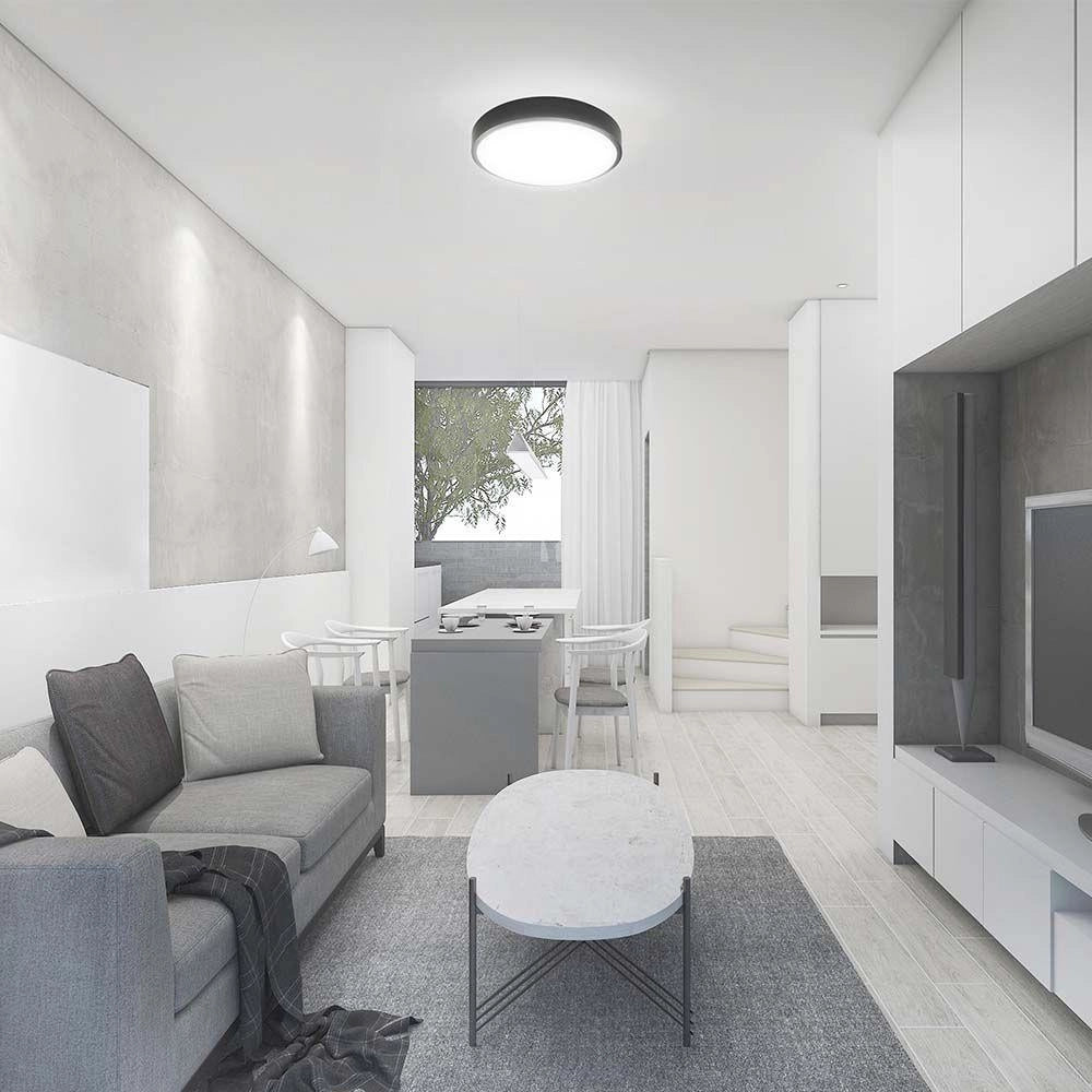Plafoniera LED V-TAC 18W 25cm IP44 nera 4000K soffitto