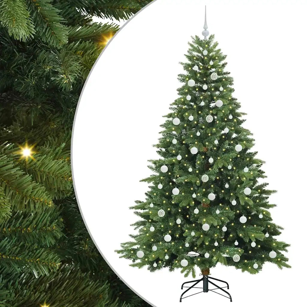 Albero di Natale artificiale con 300 LED Verde 210 cm PE e PVC 3397565
