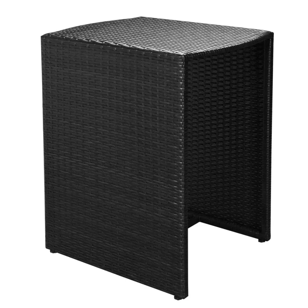 Set da Bistrot 3 pz | Set Salotto da Giardino con Cuscini in Polyrattan Nero
