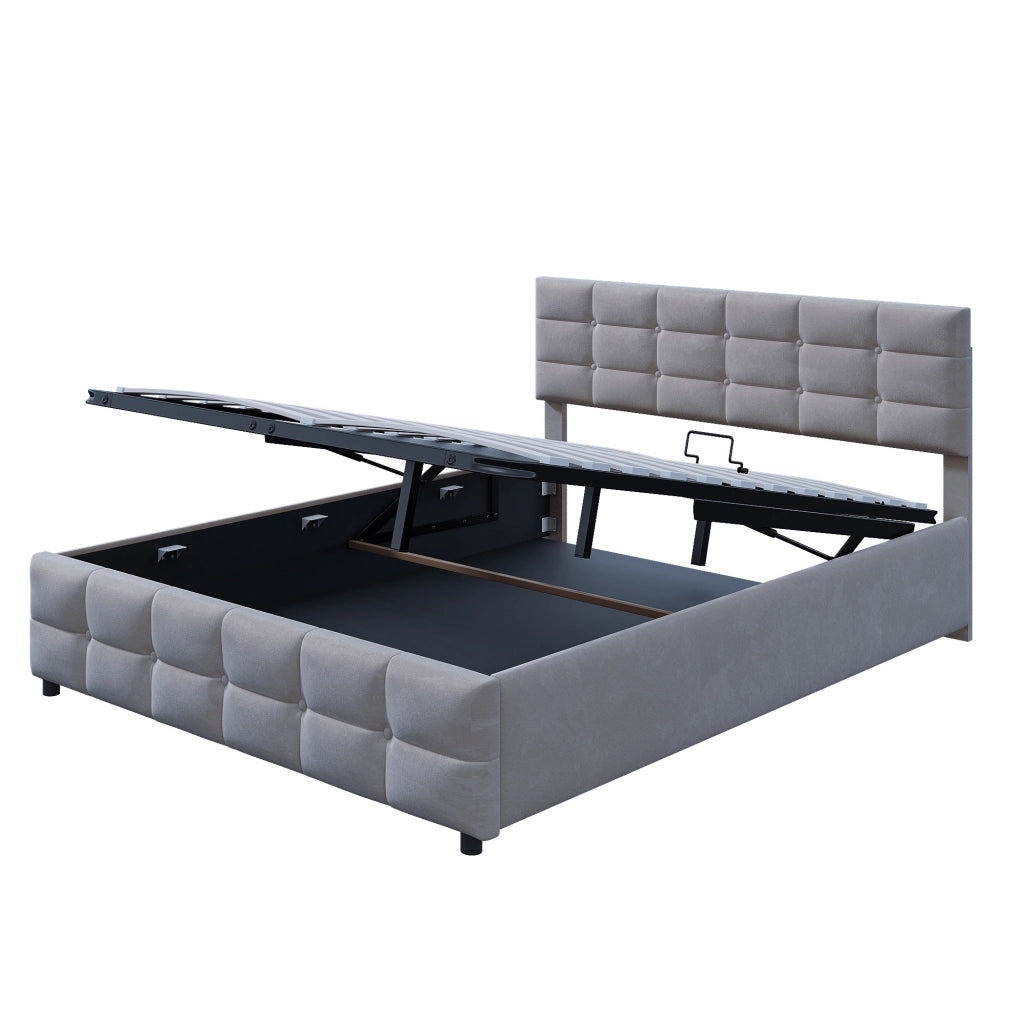 Letto imbottito 180x200 con rete e sollevamento idraulico