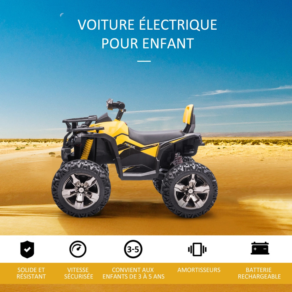Quad Buggy Elettrico per Bambini 12V ¨C Xylo ¨C Giallo e Nero con Luci e Suoni