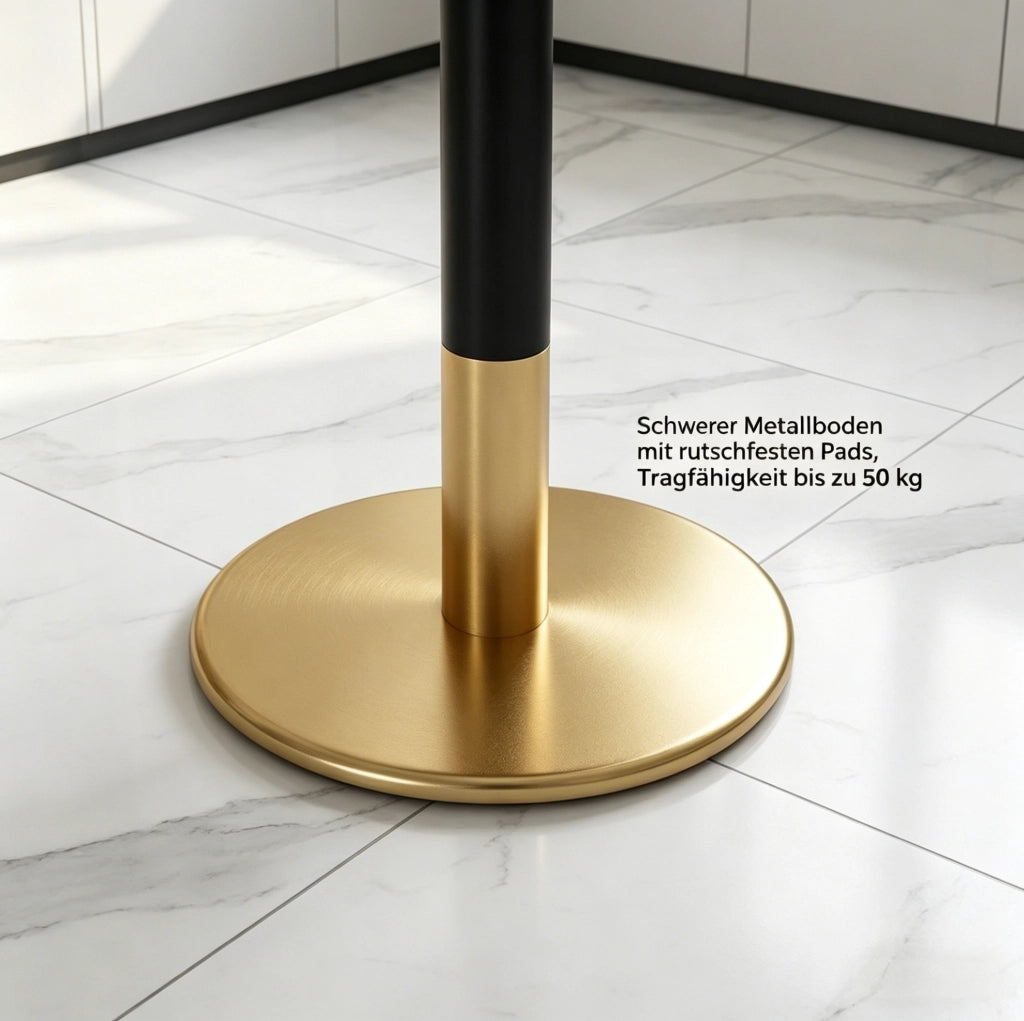 Tavolo da pranzo rettangolare 80 x 60 cm per 2 persone in MDF e metallo bianco e nero