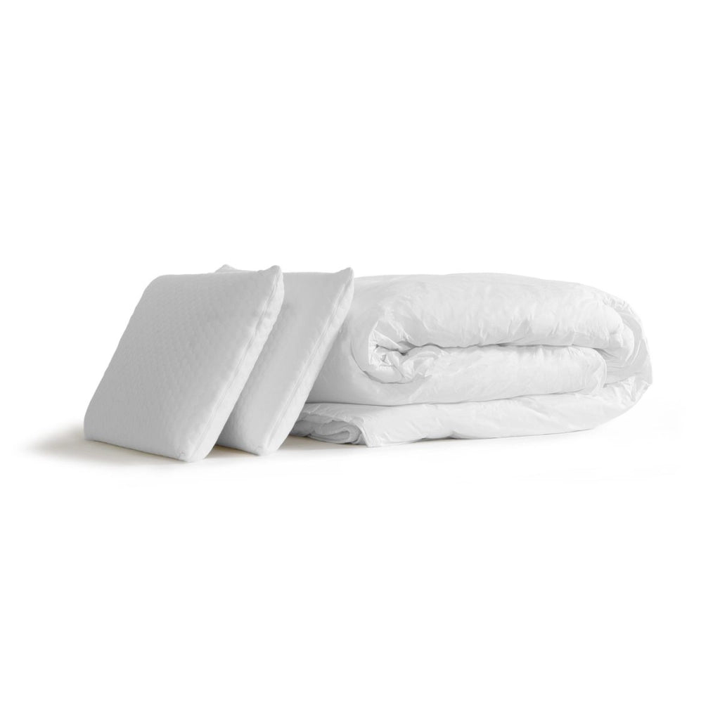 Pacchetto letto completo - Materasso 180x200cm + Box spring con doghe (kit) + 2 cuscini + Piumino - Vitalspring Zen