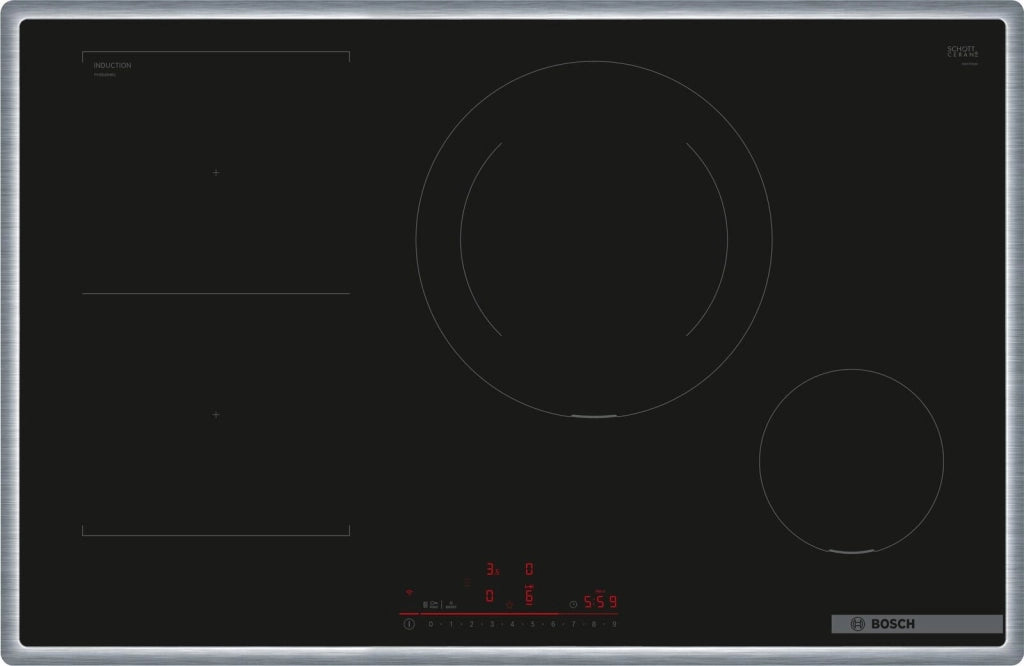 Bosch Serie 6 PVS845HB1E Piano cottura a induzione 80 cm Nero, con profili