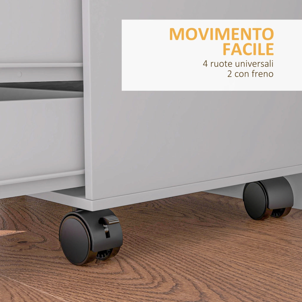 Cassettiera con 5 Cassetti e Ripiano Regolabile ¨C Minimal ¨C Bianco