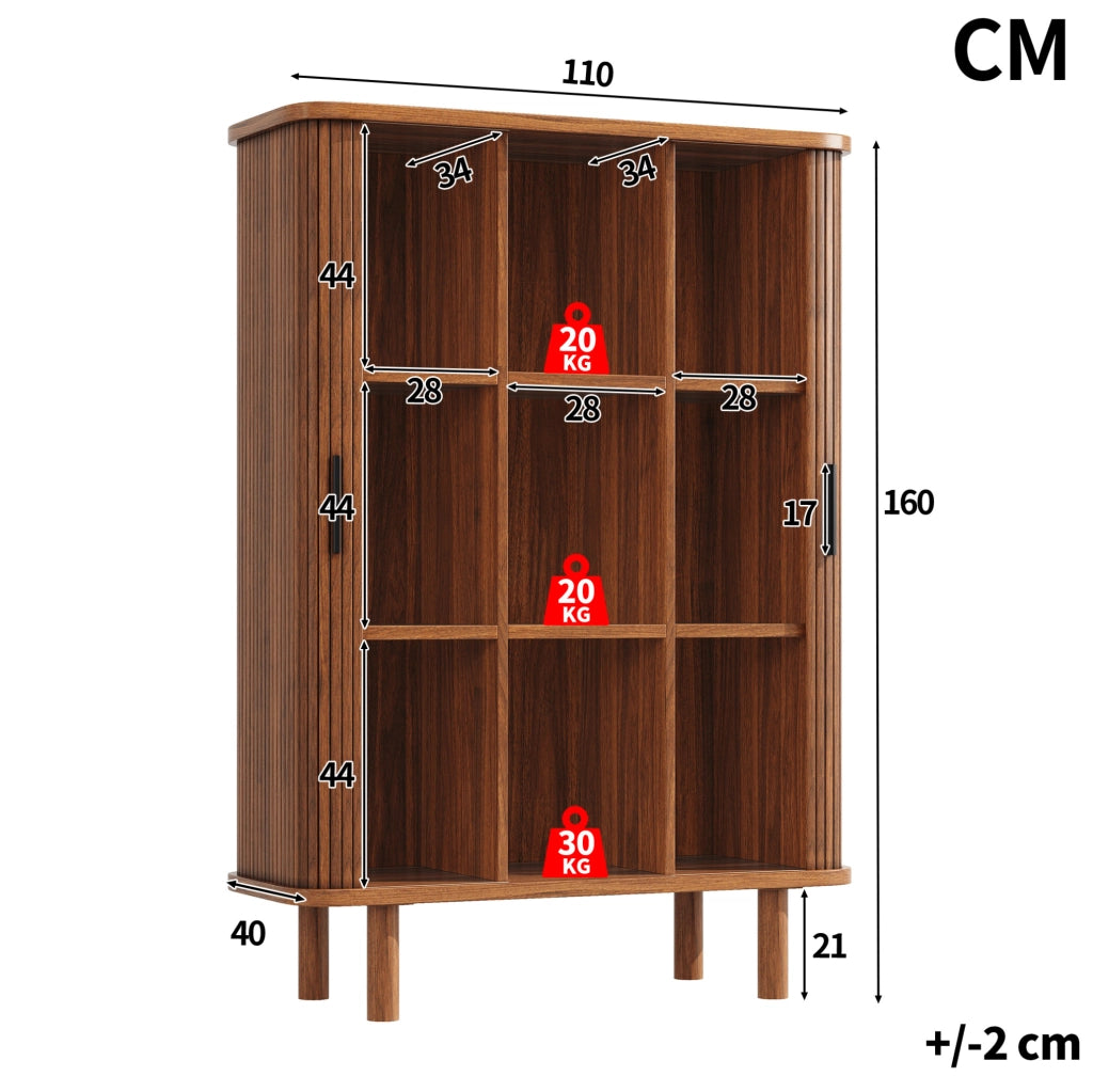 ARMADIO ALTO con Serranda 110x40x160 cm Marrone Scuro