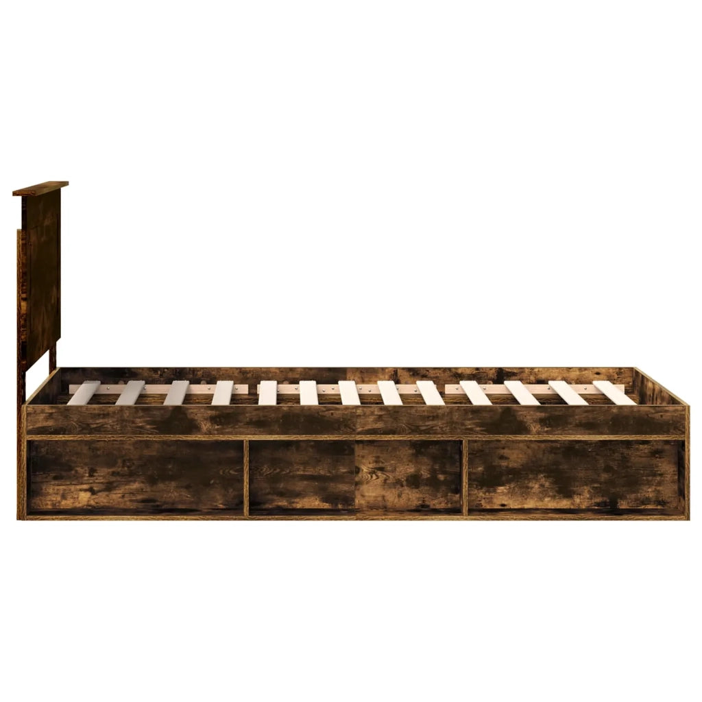 Struttura del letto Rovere fumé 100 x 200 cm Pino massello 3409394