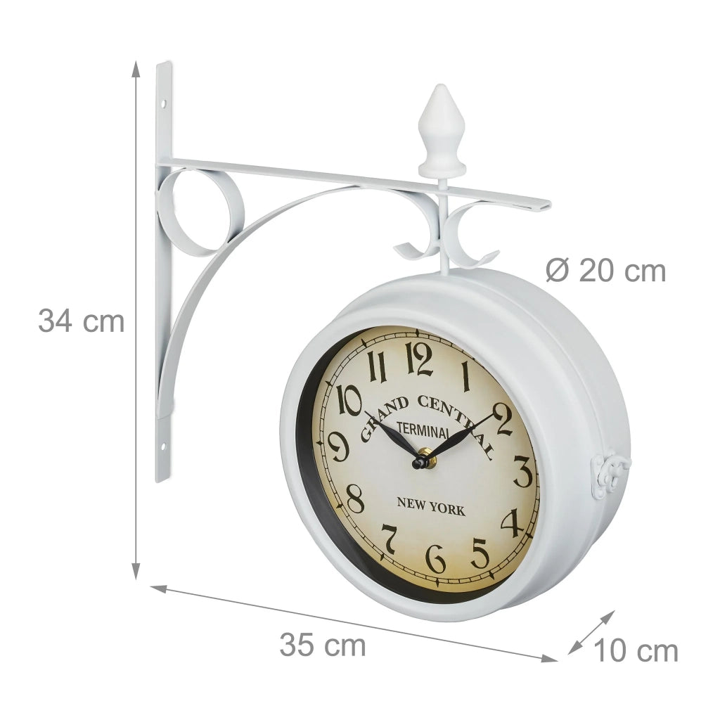 Pratico orologio da parete retrò design vintage 30 x 30 cm atmosfera accogliente in plastica bianca 13_0013299