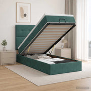 Letto ottomano con materasso Verde Scuro 80 x 200 cm Velluto 3457686