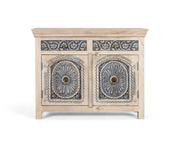 Credenza intagliata a mano con due cassetti e due ante