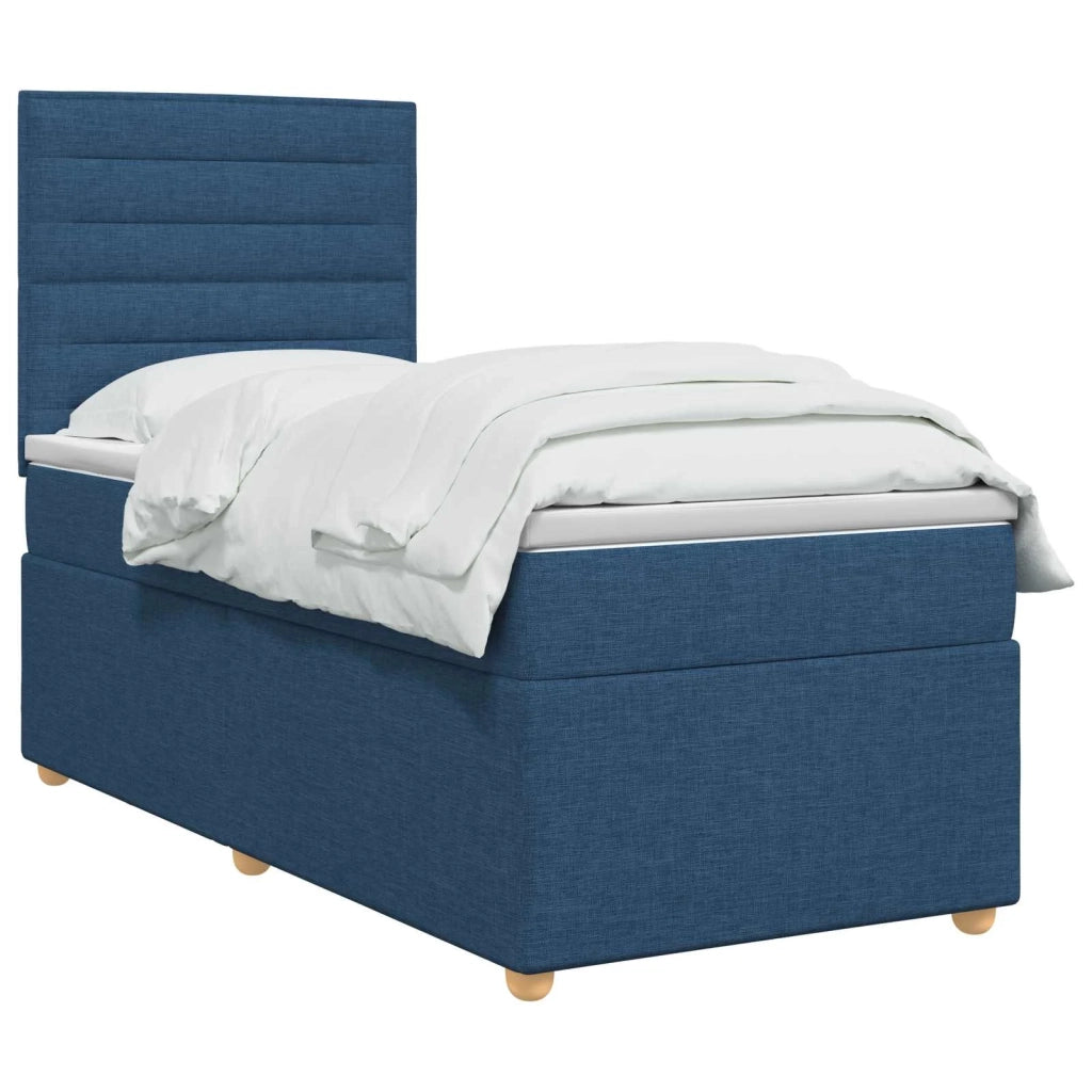 Letto box spring con materasso Blu 90 x 200 cm Tessuto 3455258