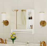 Specchiera da bagno bianca in MDF con vani a giorno