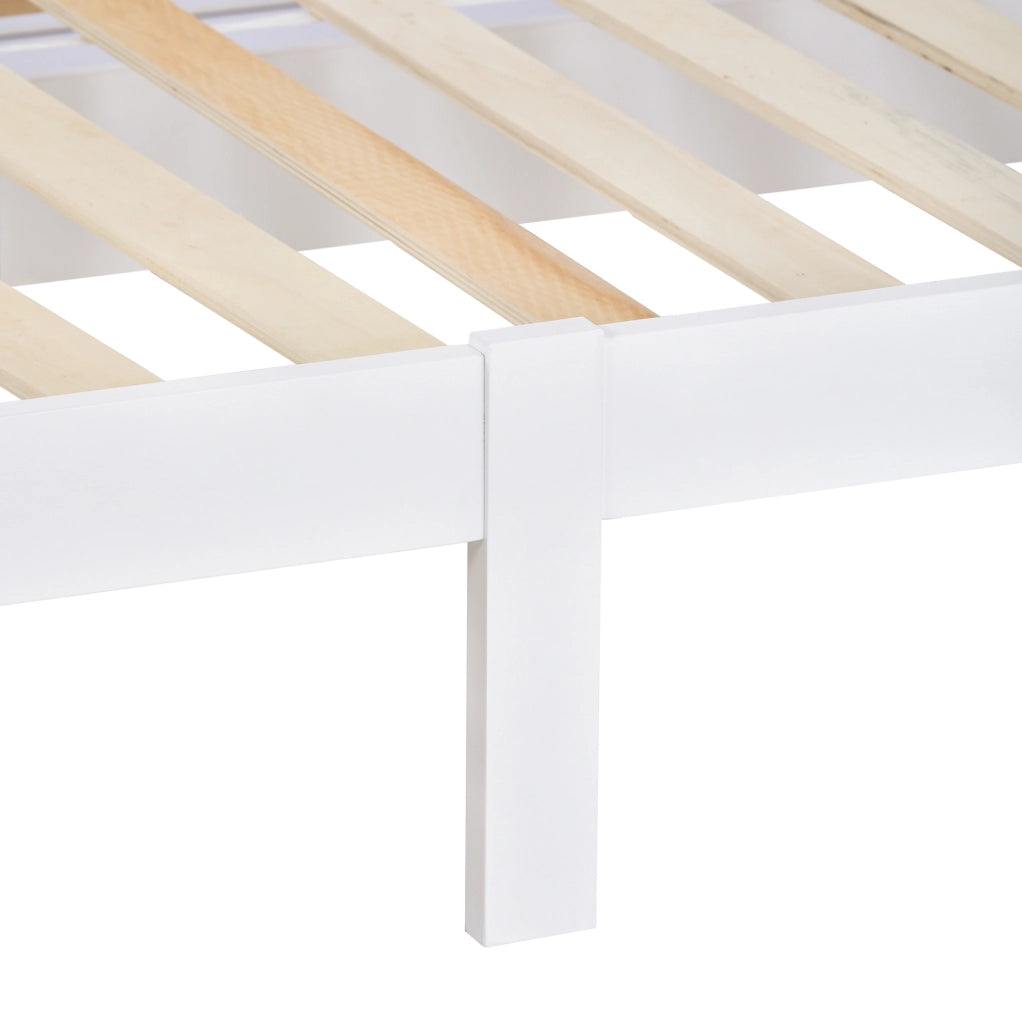 Letto a casetta 90x200 cm in legno massello color naturale con struttura a tetto
